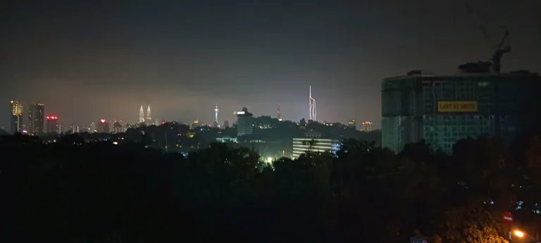 Kuala Lumpur skyline at night viewed from Publika, with towers in the distance