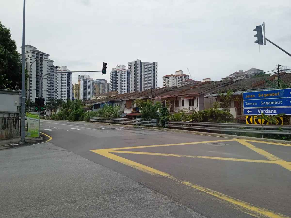 Jalan Dutamas Raya in Kuala Lumpur, with residential buildings beside the road