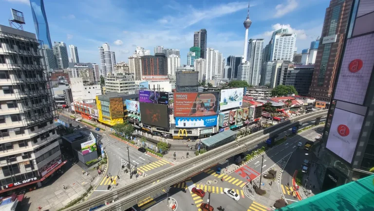 Bukit Bintang junction and monorail tracks viewed from Lot 10