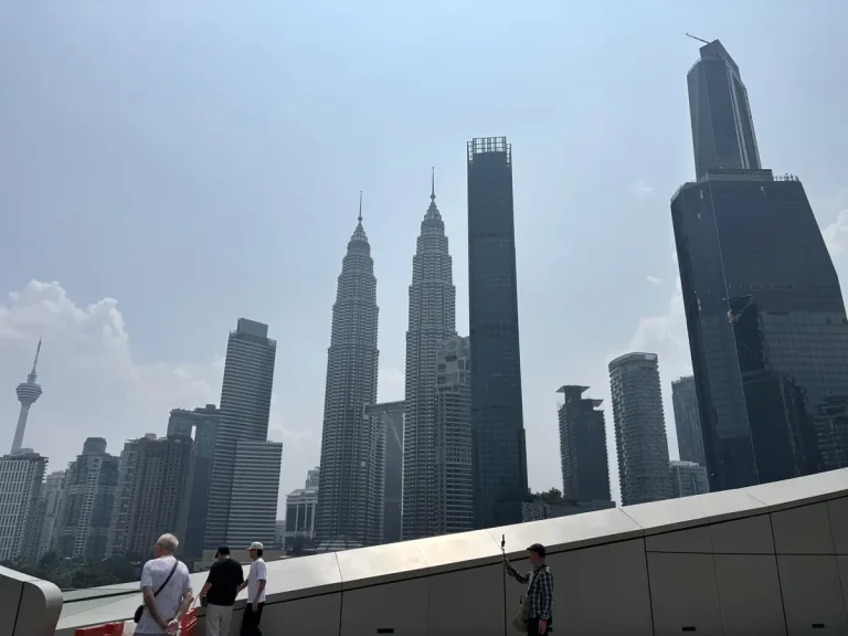 Petronas Twin Towers and surrounding Kuala Lumpur buildings viewed from Ombak KLCC